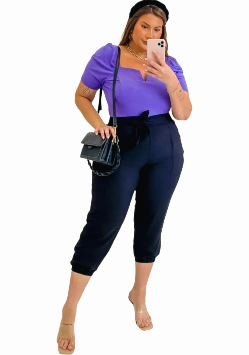 Calça Capri Viscose Plus Size