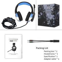 AURICULARES GAMER ONIKUMA K5 ,nuevo en caja, garantía . GAMING - comprar online