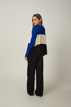 Sweater amplio tricolor capucha - Anna Clothing 