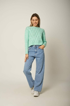 Sweater calado hilo grueso rombo - comprar online