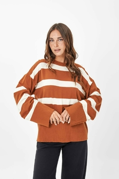 Sweater rayado puño ancho