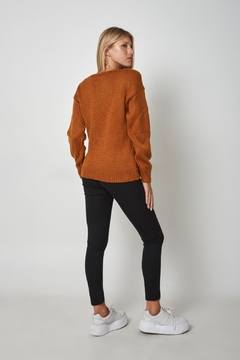 Sweater cuello V hilo grueso - Anna Clothing 
