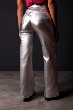 Pantalón Wide Leg metalizado - tienda online