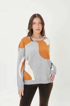 Sweater Jacquard nube combinada