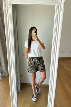 Short de gabardina print