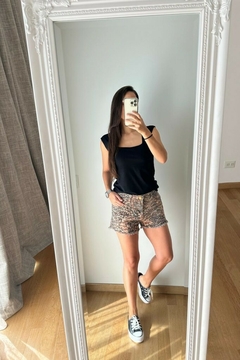 Short de jean animal print