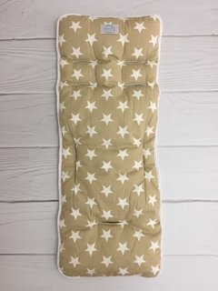 COLCHONCITO BEIGE CON ESTRELLAS BLANCAS