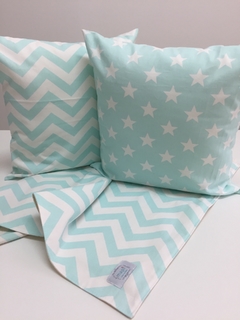 KIT VERDE AGUA CHEVRON Y ESTRELLAS