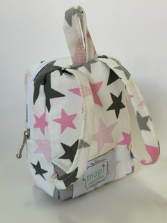 MINI MOCHILA ESTRELLAS ROSA Y GRIS - comprar online