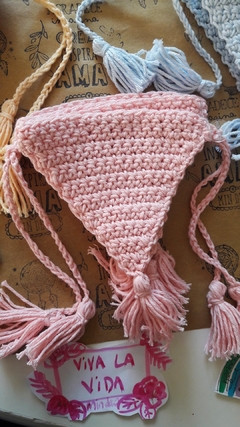 Banderin crochet rosa claro