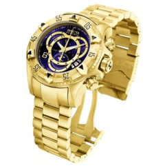 Invicta Excursion 6469 Original Dourado Azul 18k