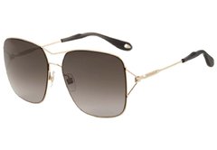 GIVENCHY GV 7004 S - ÓCULOS DE SOL J5G HA DOURADO E PRETO BRILHO/ MARROM DEGRADÊ - Lente 5,8 cm