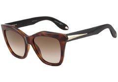 GIVENCHY GV 7008 S - ÓCULOS DE SOL QON CC MARROM MESCLADO E PRETO BRILHO/ MARROM DEGRADÊ - Lente 5,3 cm