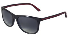 GUCCI GG 1055 - ÓCULOS DE SOL S 0VR 89 AZUL E VERMELHO/ PRETO DEGRADÊ ESPELHADO - Lente 5,7 cm