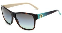 GUCCI GG 3579 - ÓCULOS DE SOL S WQ2 YS MARROM MESCLADO E AZUL/ PRETO E VERDE DEGRADÊ - Lente 5,8 cm