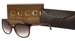 GUCCI GG 3649 - ÓCULOS DE SOL S 17L JS MARROM MESCLADO VERDE E VERMELHO/ MARROM DEGRADÊ - Lente 5,6 cm