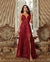 Vestido Longo Brilho Alça Marsala