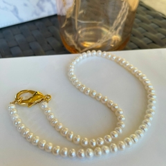 Collar choker perlas chapa 22k - buy online