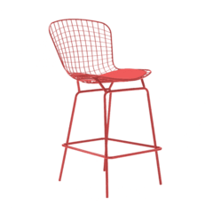 Banqueta Bertoia Pintada Roja x2