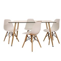 Mesa Pop 140x80 + 4 Sillas Eames