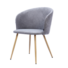 Sillon Oli Chenille Gris Claro pata Simil Madera