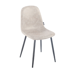 Silla New Eames Tapizada Ecocuero Gris Claro Pata Negra