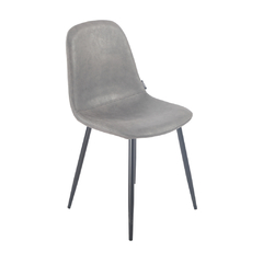 Silla New Eames Tapizada Ecocuero Gris Oscuro Pata Negra