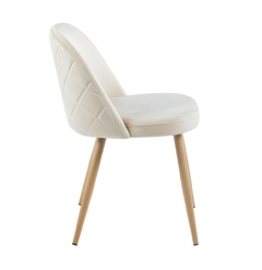 Silla Thea Pana Beige con patas de madera clara y tapizado suave.