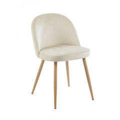 Silla Thea Pana Beige con patas de madera clara y tapizado suave.