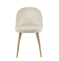 Silla Thea Pana Beige con patas de madera clara y tapizado suave.