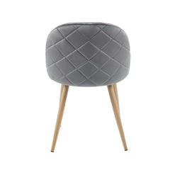 Silla Thea Pana Gris Claro con respaldo acolchado y patas de madera