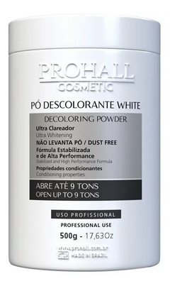 Prohall Cosmetic - Pó Descolorante Branco White Ultra Clareador Abre até 9 tons 500g