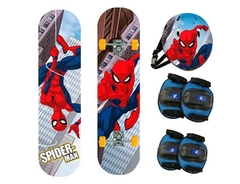Megaset Skate Casco Rodilleras y coderas Spiderman colgado