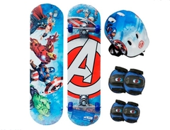 Megaset Skate Casco Rodilleras y coderas Avengers grupo