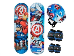 Megaset Skate Casco Rodilleras y coderas Avengers Ironman y Capitan America