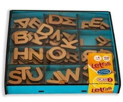 Caja con letras de madera 108 piezas