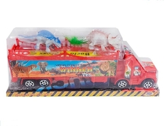 Camion con acoplado y Dinosaurios a friccion