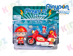 Pinypon action moto bombero con figura