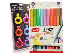 Combo 3 Marcadores pastel + Crayones color rings grandes - KIDZ juguetes