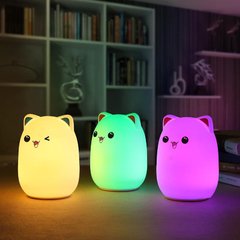 Lampara Silicona Gato largo Luz multicolor interactiva - KIDZ juguetes