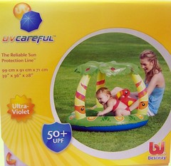 Pileta con techo inflable selva Proteccion UV - KIDZ juguetes
