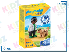 Playmobil 1 2 3 veterinario con perro