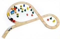 Pista de trenes con tren y ciudad 48 piezas - KIDZ juguetes