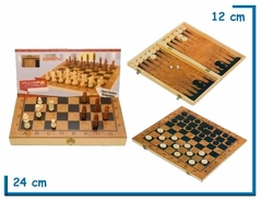 3 en 1 Ajedrez Damas Backgammon 24cm - comprar online