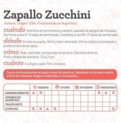 Semillas de Zapallo zucchini LA RURAL - comprar online