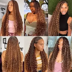 cabelo humano cacheado com luzes, solto. (cabelo 100% humano) - loja online