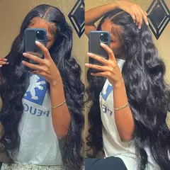 Cabelo humano natural ondulado, na tela. (cabelo 100% humano) - mulherproduzida