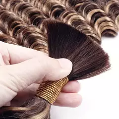 cabelo humano cacheado com luzes, solto. (cabelo 100% humano)