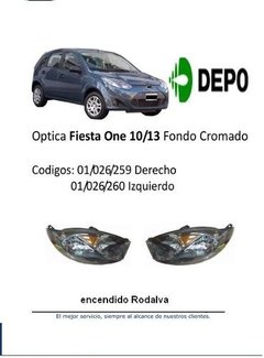 Optica Ford Fiesta One 10/2013 Fondo Cromado Depo