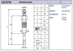 Bujia De Encendido Diesel Magneti Marelli Uc37a